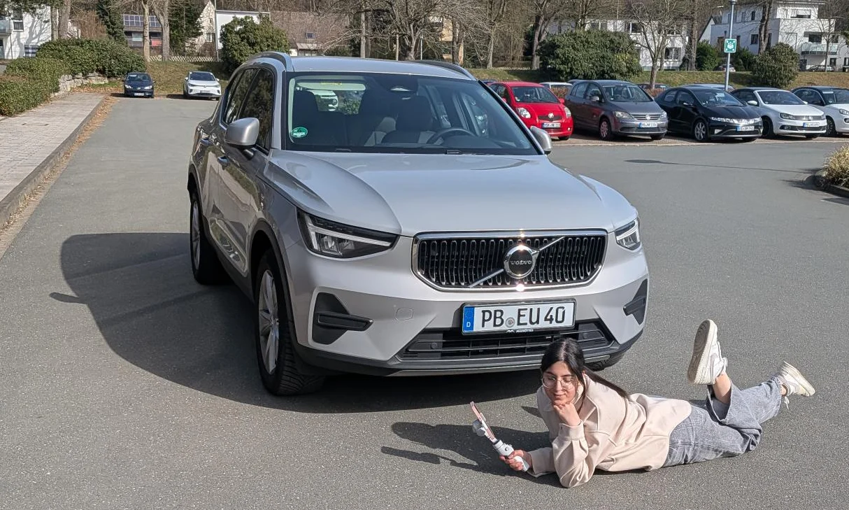 volvo, auto, person, silber